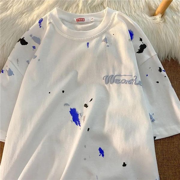 women's t-shirt street style punk short-sleeved women loose hip-hop tie-dye retro female letter printing game park suit, White
women's t-shirt street style punk short-sleeved women loose hip-hop tie-dye retro female letter printing game park suit, White