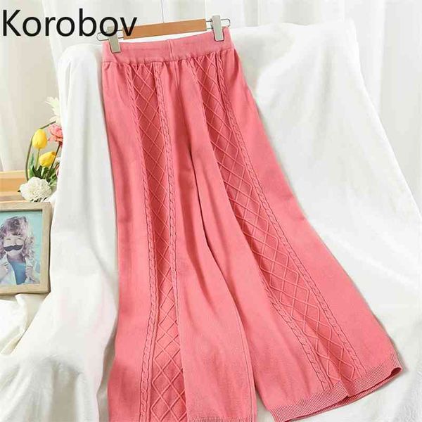 korobov new autumn winter women trousers korean knitted high waist wide leg pants preppy style casual joggers femme 210430, Black;white
korobov new autumn winter women trousers korean knitted high waist wide leg pants preppy style casual joggers femme 210430, Black;white