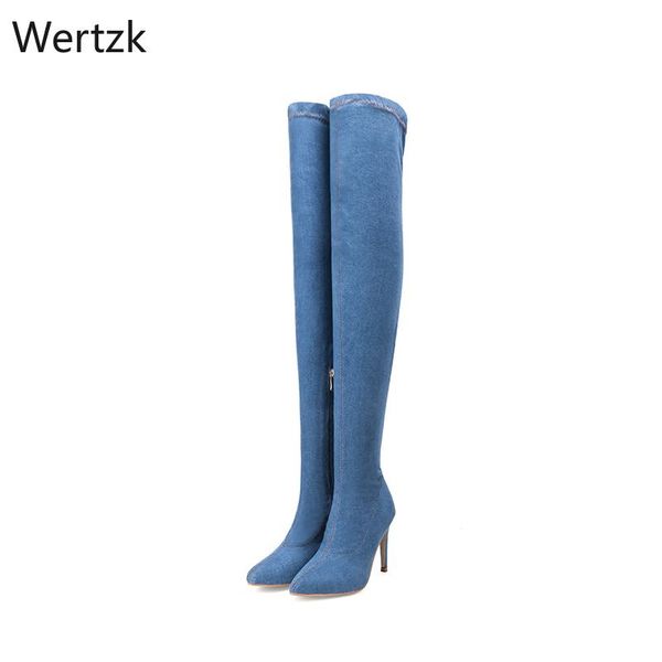 boots fashion women high heels spring autumn over the knee tight stiletto jeans denim rome long shoes size 42 b421, Black
boots fashion women high heels spring autumn over the knee tight stiletto jeans denim rome long shoes size 42 b421, Black