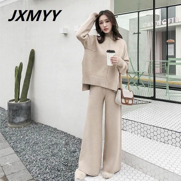 women's two piece pants the drape knitting wide-legged suit two-piece women winter cashmere sweater western style suits, White
women's two piece pants the drape knitting wide-legged suit two-piece women winter cashmere sweater western style suits, White