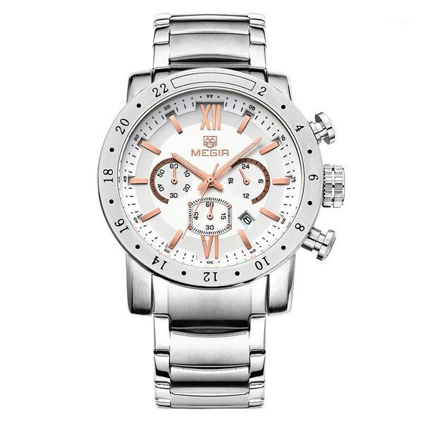 wristwatches megir 3008 luxury fashion stainless steel chronograph casual sports waterproof multifunction quartz men, Slivery;brown
wristwatches megir 3008 luxury fashion stainless steel chronograph casual sports waterproof multifunction quartz men, Slivery;brown
