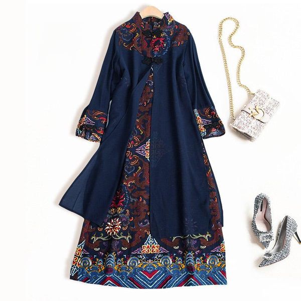 casual dresses qipao long cheongsams dress fake two pieces chinese traditional plus size spring summer vintage oriental robes, Black;gray
casual dresses qipao long cheongsams dress fake two pieces chinese traditional plus size spring summer vintage oriental robes, Black;gray