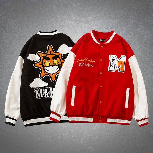 men's jackets harajuku letter embroidery patchwork baseball mens hip hop stand collar casual oversize bomber coats couples streetwear, Black;brown
men's jackets harajuku letter embroidery patchwork baseball mens hip hop stand collar casual oversize bomber coats couples streetwear, Black;brown