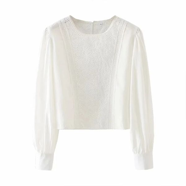 women elegant white behind button shirt female lace decorate round neck long sleeve french chic 210520
women elegant white behind button shirt female lace decorate round neck long sleeve french chic 210520