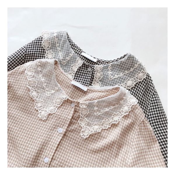 women's blouses & shirts lace peter pan collar plaid cotton long sleeve shirt blouse mori girl sweet ogd8, White
women's blouses & shirts lace peter pan collar plaid cotton long sleeve shirt blouse mori girl sweet ogd8, White