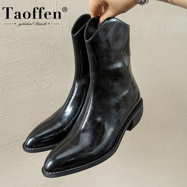boots taoffen women short real leather square heel winter women's shoes fashion cool ankle ladies footwear size 34-39, Black
boots taoffen women short real leather square heel winter women's shoes fashion cool ankle ladies footwear size 34-39, Black
