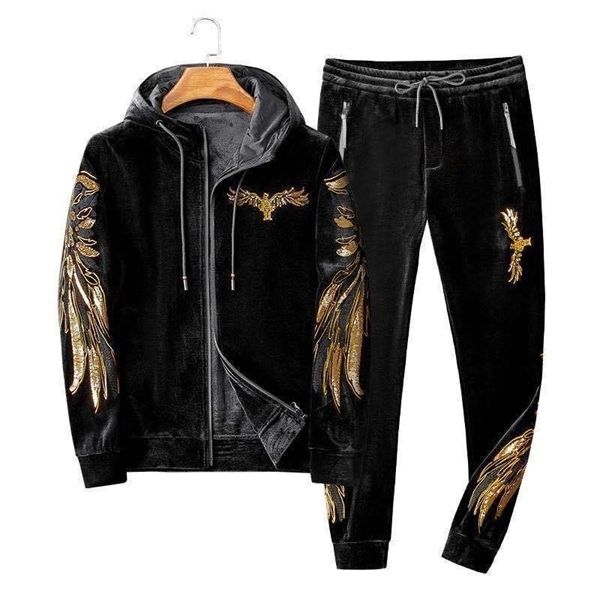 men's embroidery velour velvet sport sweatshirt tracksuit track suit outwear 2pc jacket coat pants trousers sets outfits, Gray
men's embroidery velour velvet sport sweatshirt tracksuit track suit outwear 2pc jacket coat pants trousers sets outfits, Gray