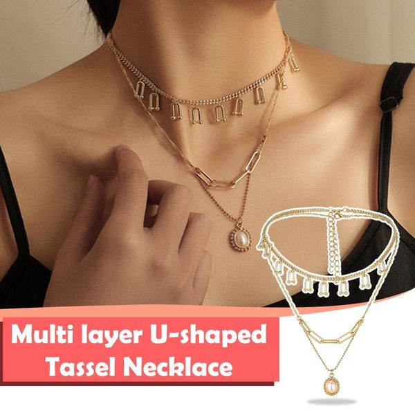 chains 2021 fashion pearl choker necklace cute double layer chain pendant for women jewelry girl gift, Silver
chains 2021 fashion pearl choker necklace cute double layer chain pendant for women jewelry girl gift, Silver