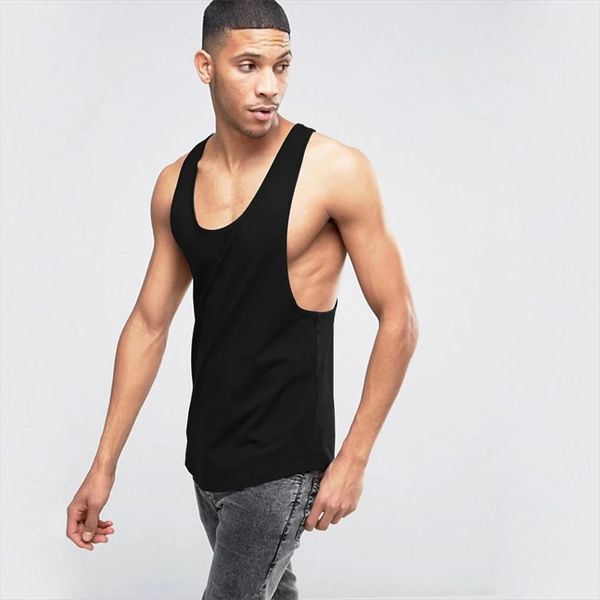 mens longline activewear tank gym men muscle fit sleeveless sports vest stringer curved hem extreme racer back, White;black
mens longline activewear tank gym men muscle fit sleeveless sports vest stringer curved hem extreme racer back, White;black
