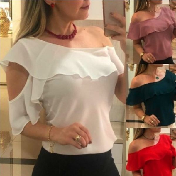 t-shirt t-shirt 2019 new women's fashion one shoulder shirt summer short sleeve cut-out chiffon top, White
t-shirt t-shirt 2019 new women's fashion one shoulder shirt summer short sleeve cut-out chiffon top, White