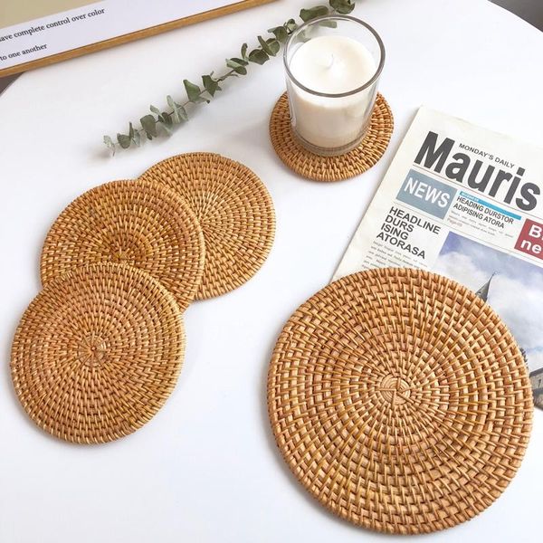 mats & pads rattan woven table eco-friendly placemat round insulation heat coasters handmade coffee cup pad home decor
mats & pads rattan woven table eco-friendly placemat round insulation heat coasters handmade coffee cup pad home decor