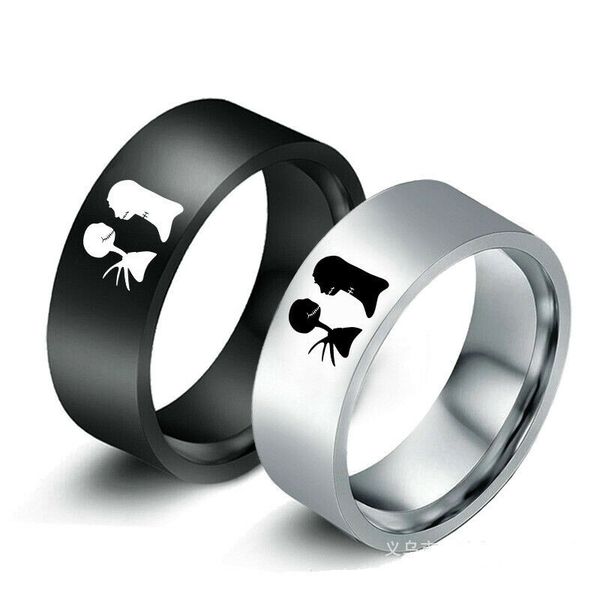 8mm nightmare before christmas witch band stainless steel rings jewelry size 6-13, Silver
8mm nightmare before christmas witch band stainless steel rings jewelry size 6-13, Silver