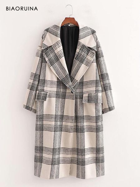 women's autumn winter 2021 korean style single button fashion long retro plaid coat outerwear turn-down collar wool & blends, Black
women's autumn winter 2021 korean style single button fashion long retro plaid coat outerwear turn-down collar wool & blends, Black