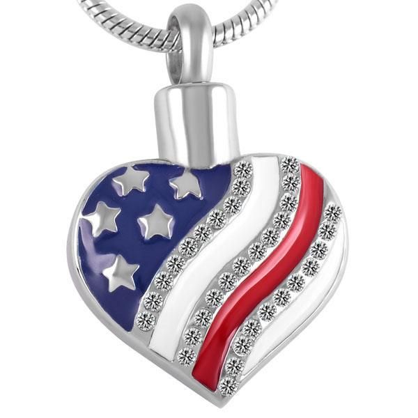 american flag heart memorial urn ashes necklace women charm stainless steel cremation jewelry pendant necklaces, Silver
american flag heart memorial urn ashes necklace women charm stainless steel cremation jewelry pendant necklaces, Silver