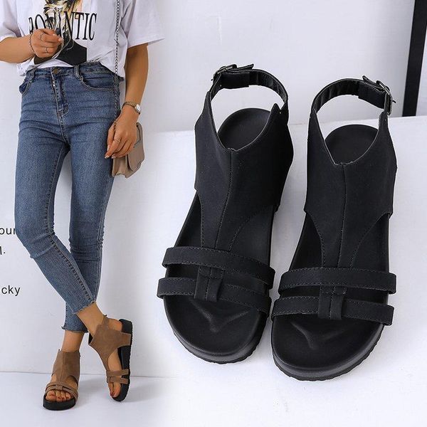 sandals summer women casual flat open toe breathable andals platform buckle strap beach walking shoes, Black
sandals summer women casual flat open toe breathable andals platform buckle strap beach walking shoes, Black