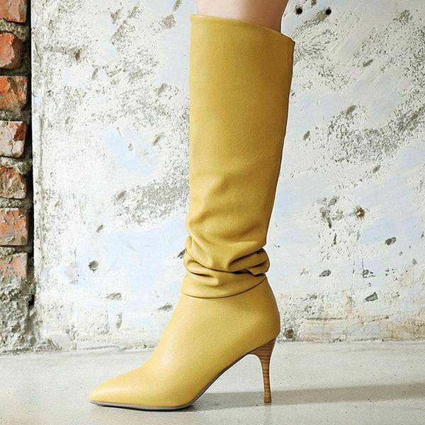 boots elegant knee high for women pointed toe shoes woman heels 2021 fall winter wedding party size 41 42 43, Black
boots elegant knee high for women pointed toe shoes woman heels 2021 fall winter wedding party size 41 42 43, Black