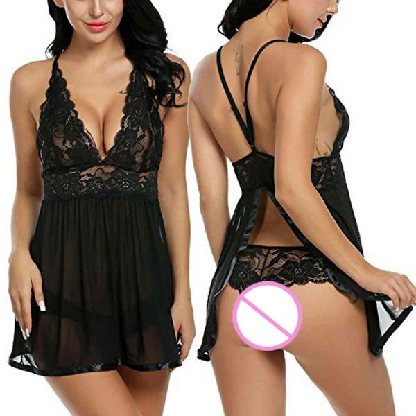 european american new lingerie hollow perspective lace mesh hanging neck seductive pajamas erotic dress clothes women, Red;black
european american new lingerie hollow perspective lace mesh hanging neck seductive pajamas erotic dress clothes women, Red;black