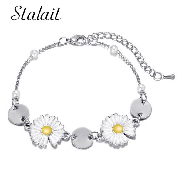 charm bracelets 2021 round silver color yellow chrysanthemum daisy pearl chain bracelet for women wholesale lots luxury, Golden;silver
charm bracelets 2021 round silver color yellow chrysanthemum daisy pearl chain bracelet for women wholesale lots luxury, Golden;silver