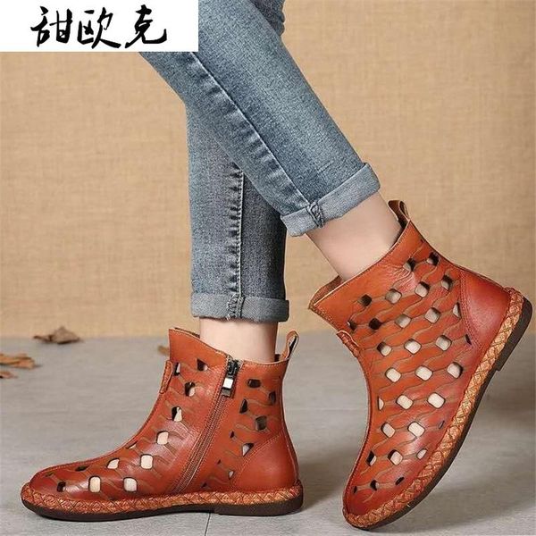 boots 2021 summer women ankle fashion leather hollow out cool flat heel zipper sandals for shoes, Black
boots 2021 summer women ankle fashion leather hollow out cool flat heel zipper sandals for shoes, Black