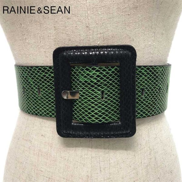 rainie sean snakeskin grain women wide waist belt big square buckle autumn green pink black yellow vintage ladies dress belts 211012, Black;brown
rainie sean snakeskin grain women wide waist belt big square buckle autumn green pink black yellow vintage ladies dress belts 211012, Black;brown
