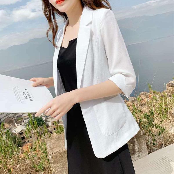 women's suits & blazers small suit jacket thin section 2021 summer temperament slim short sunscreen top, White;black
women's suits & blazers small suit jacket thin section 2021 summer temperament slim short sunscreen top, White;black