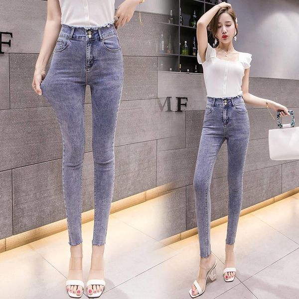 women's jeans black high elastic skinny pencil stretch 2021 female autumn denim pants vintage waist ankle trousers women, Blue 
women's jeans black high elastic skinny pencil stretch 2021 female autumn denim pants vintage waist ankle trousers women, Blue