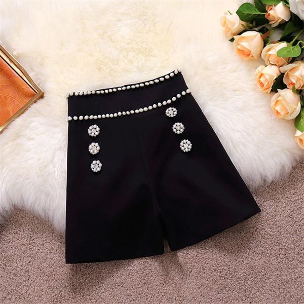women's shorts gowyimmes 2021 high waist women wide leg big size vintage girl double breasted pearl streetwear pd1012, White;black
women's shorts gowyimmes 2021 high waist women wide leg big size vintage girl double breasted pearl streetwear pd1012, White;black