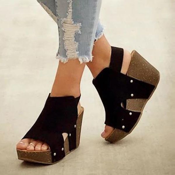 dress shoes women sandals fish mouth platform high heels wedge slipper slip-on slope fashion flat bottom summer, Black
dress shoes women sandals fish mouth platform high heels wedge slipper slip-on slope fashion flat bottom summer, Black