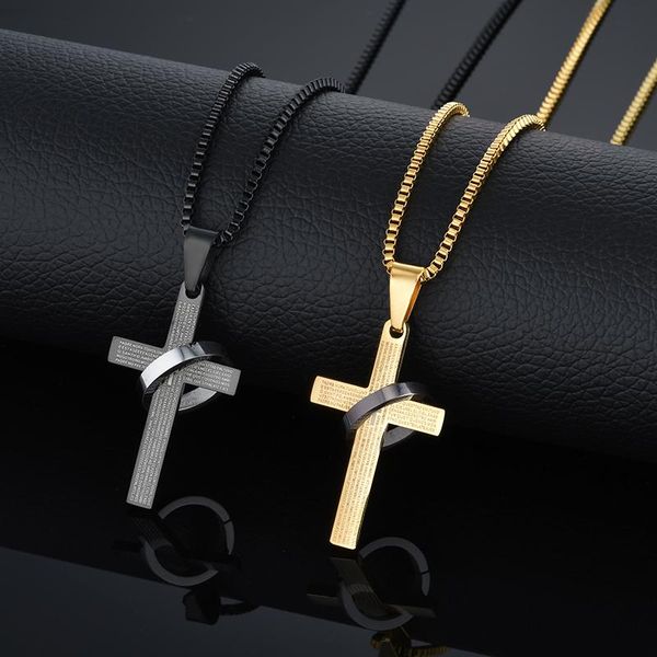 pendant necklaces kpop black/gold color simple bible cross for men/women stainless steel crucifix necklace religion jewelry christian gift, Silver
pendant necklaces kpop black/gold color simple bible cross for men/women stainless steel crucifix necklace religion jewelry christian gift, Silver