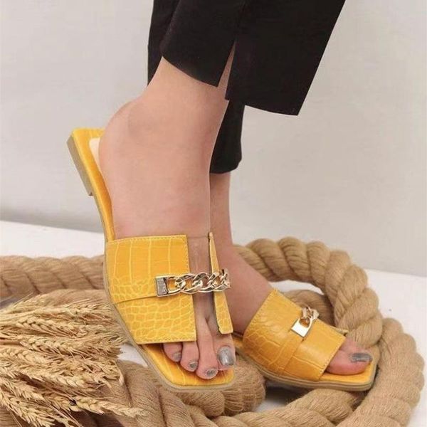slippers women square toe chain woman slide metal transparent flat shoes female peep pu leather ladies summer big size, Black
slippers women square toe chain woman slide metal transparent flat shoes female peep pu leather ladies summer big size, Black