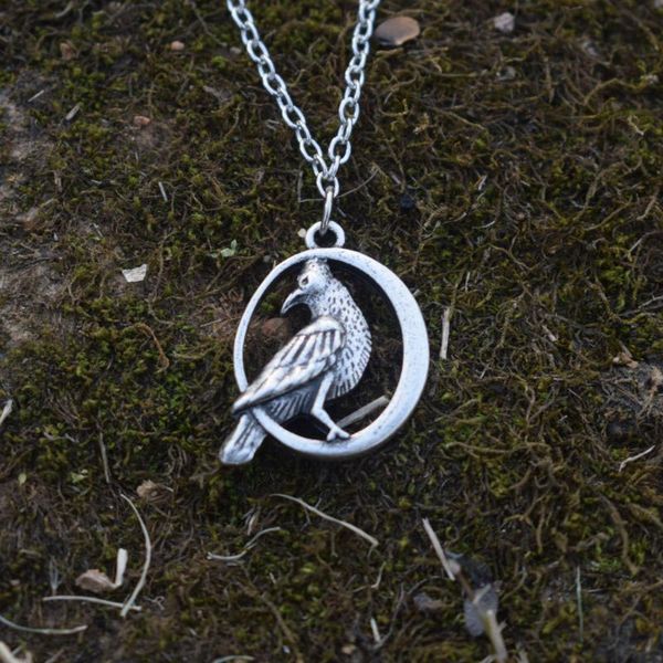 sanlan 1pcs celtics raven necklace bird crow jewelry pendant necklaces, Silver 
sanlan 1pcs celtics raven necklace bird crow jewelry pendant necklaces, Silver