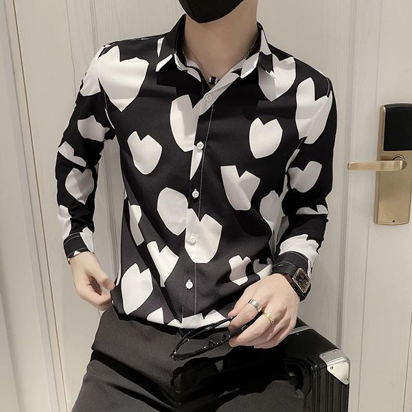 men's casual shirts fashion 2021 autumn love heart print shirt men clothing simple all match slim fit long sleeve blouse homme streetwe, White;black
men's casual shirts fashion 2021 autumn love heart print shirt men clothing simple all match slim fit long sleeve blouse homme streetwe, White;black