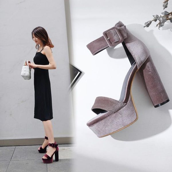 elegant ladies sandals 2021 summer est velvet chunky block thick high heel women ankle strap shoes drop ship maziao, Black
elegant ladies sandals 2021 summer est velvet chunky block thick high heel women ankle strap shoes drop ship maziao, Black