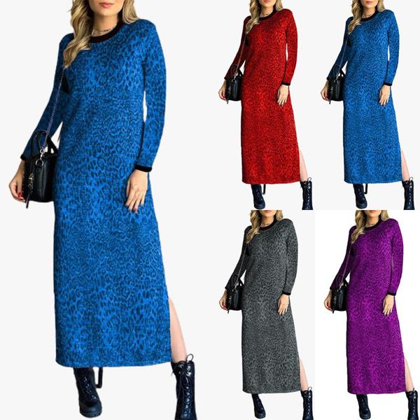 casual dresses women's leopard print high slit dress ladies stylish slim jumper hem fashion, Black;gray
casual dresses women's leopard print high slit dress ladies stylish slim jumper hem fashion, Black;gray