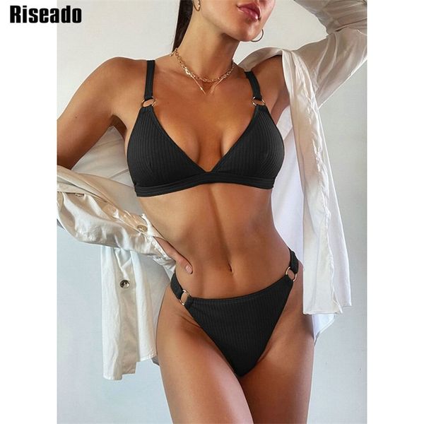 riseado push up bikini women's swimsuit ribbed swimwear women black set high waist bathing suits ring biquini summer 210722, White;black
riseado push up bikini women's swimsuit ribbed swimwear women black set high waist bathing suits ring biquini summer 210722, White;black