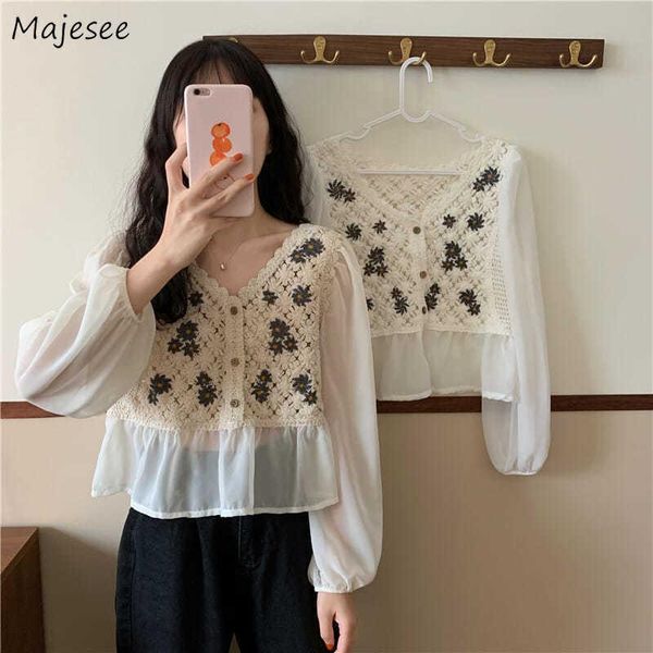 women's blouses & shirts blouse women fairy chiffon patchwork floral-knitting elegant ulzzang fresh white thin v-neck sweet mujer blusa
women's blouses & shirts blouse women fairy chiffon patchwork floral-knitting elegant ulzzang fresh white thin v-neck sweet mujer blusa