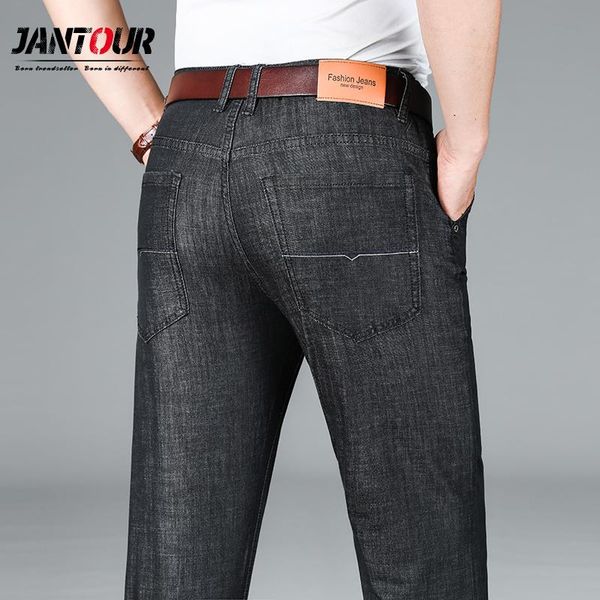 men's jeans spring autumn stretch fit straight business casual classic fashion denim black trousers male large size 35 40 42, Blue
men's jeans spring autumn stretch fit straight business casual classic fashion denim black trousers male large size 35 40 42, Blue