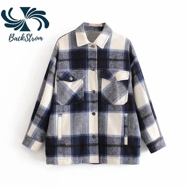 women's wool & blends backstrom women european american winter loose woolen plaid coats female fall fashion casual collar shirt jackets, Black
women's wool & blends backstrom women european american winter loose woolen plaid coats female fall fashion casual collar shirt jackets, Black