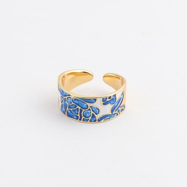 wedding rings fashion ladies classic epoxy enamel blue flower ring for women gold-plated bridal exaggerated wide face jewelry, Slivery;golden
wedding rings fashion ladies classic epoxy enamel blue flower ring for women gold-plated bridal exaggerated wide face jewelry, Slivery;golden