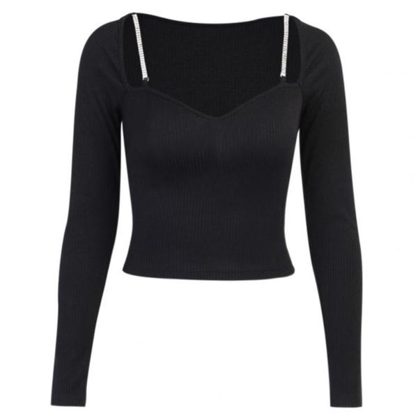 women t shirt long sleeve shoulder strap v neck woman fashion 2021 elegant summer t-shirt clothing women's, White
women t shirt long sleeve shoulder strap v neck woman fashion 2021 elegant summer t-shirt clothing women's, White