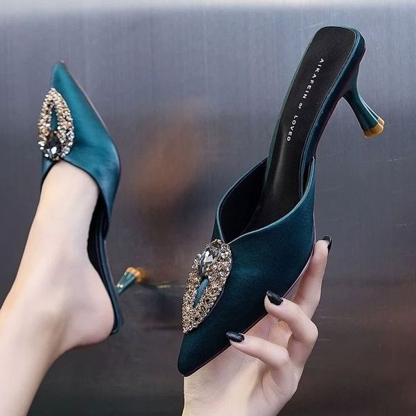 fashion slippers women indoor high heels 8cm slip on shoes summer thin heels woman sandals pointed woman pumps slides, Black
fashion slippers women indoor high heels 8cm slip on shoes summer thin heels woman sandals pointed woman pumps slides, Black