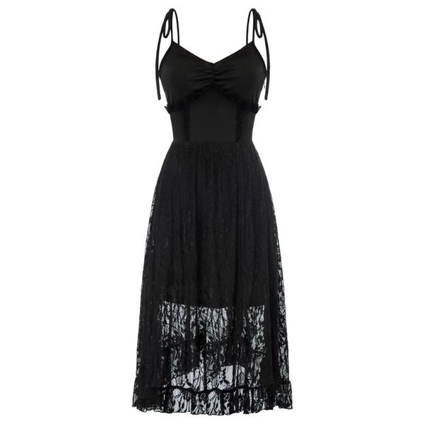 lolita dresses women lace patchwork swing dress spaghetti straps v-neck flared a-line short summer lady party gothic club casual, Black;gray
lolita dresses women lace patchwork swing dress spaghetti straps v-neck flared a-line short summer lady party gothic club casual, Black;gray