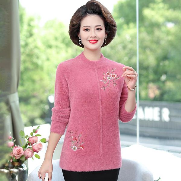 women's sweaters embroidery imitation mink women 2021 autumn winter slim pullover knitted jumper soft warm velvet pull femme, White;black
women's sweaters embroidery imitation mink women 2021 autumn winter slim pullover knitted jumper soft warm velvet pull femme, White;black