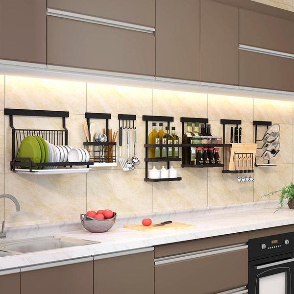 kitchen storage & organization black stainless steel wall mounted rack dish drainer plate drying pot cover cutlery holder oragnizer accessor
kitchen storage & organization black stainless steel wall mounted rack dish drainer plate drying pot cover cutlery holder oragnizer accessor