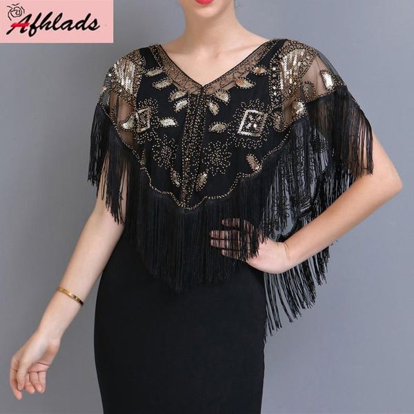 women's jackets summer korean sequin tassel patchwork perspective cloak coats v-neck female embroidery cardigan short outerwear, Black;brown
women's jackets summer korean sequin tassel patchwork perspective cloak coats v-neck female embroidery cardigan short outerwear, Black;brown