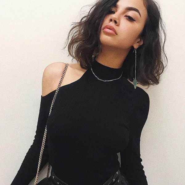 women fashion clothes slim strapless long sleeve casual blusa cotton shoulder off black solid female t-shirt *n women's, White
women fashion clothes slim strapless long sleeve casual blusa cotton shoulder off black solid female t-shirt *n women's, White
