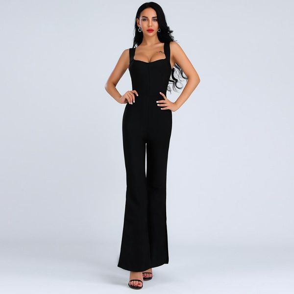 women's jumpsuits & rompers fulai 2021 bodycon long length women fashion spaghetti strap solid celebrity party summer bandage jumpsuit, Black;white
women's jumpsuits & rompers fulai 2021 bodycon long length women fashion spaghetti strap solid celebrity party summer bandage jumpsuit, Black;white