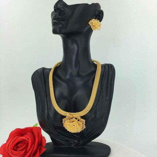 earrings & necklace mejewelry women's fashion boutique set dubai gold jewelry party 24k design flower pendant, Silver
earrings & necklace mejewelry women's fashion boutique set dubai gold jewelry party 24k design flower pendant, Silver