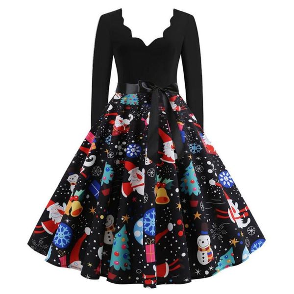 match robe v neck long sleeve christmas printed dress elegant vintage santa claus outfits black big swing plus size party lassi casual dress, Black;gray
match robe v neck long sleeve christmas printed dress elegant vintage santa claus outfits black big swing plus size party lassi casual dress, Black;gray