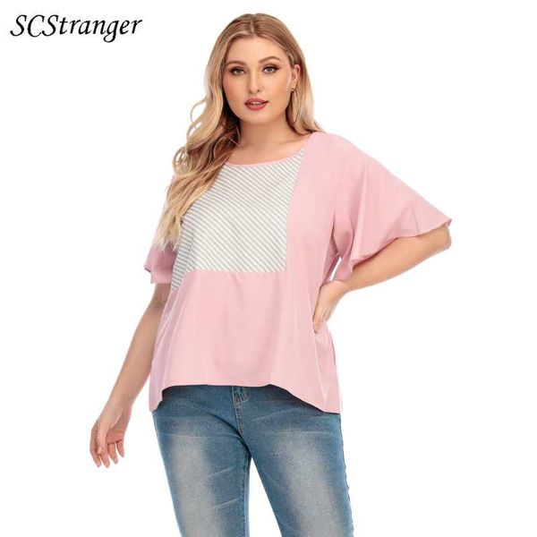 women's t-shirt plus size womens summer t shirt 2021 pink loose o neck y2k contrast color striped short sleeve fashion casual clothes, White
women's t-shirt plus size womens summer t shirt 2021 pink loose o neck y2k contrast color striped short sleeve fashion casual clothes, White